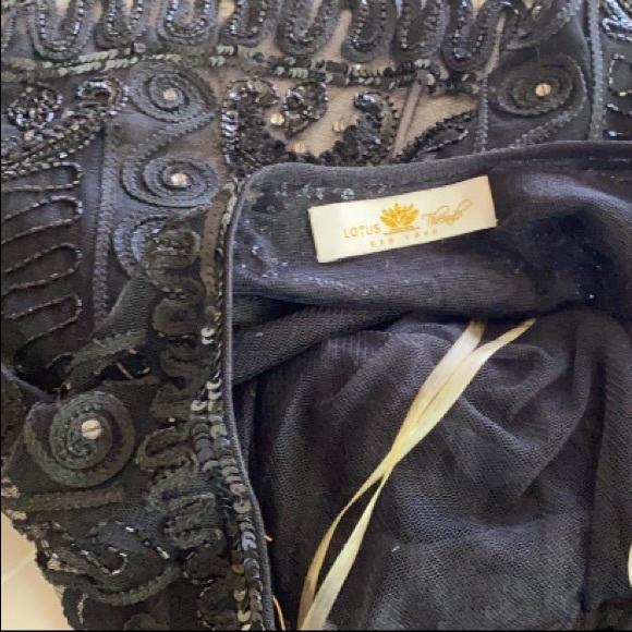 Handmade beaded sequin flutter poncho - Picture 3 of 3